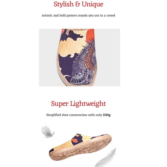 UIN Slip On  Loafers Lightweight Comfort Art Painted Fashion Sneaker Silent Man