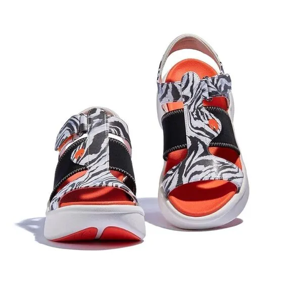 UIN Women's Summer Chunky Platform Slide Shoes (The Wild Stripes Sitges)