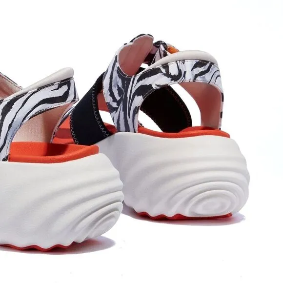 UIN Women's Summer Chunky Platform Slide Shoes (The Wild Stripes Sitges)