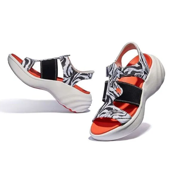 UIN Women's Summer Chunky Platform Slide Shoes (The Wild Stripes Sitges)