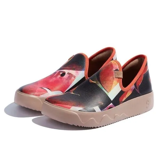 UIN Women's Travel Shoes Slip On Loafers Fuerteventura (sadness Vs.happiness)