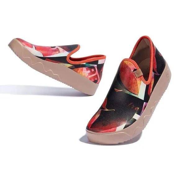 UIN Women's Travel Shoes Slip On Loafers Fuerteventura (sadness Vs.happiness)