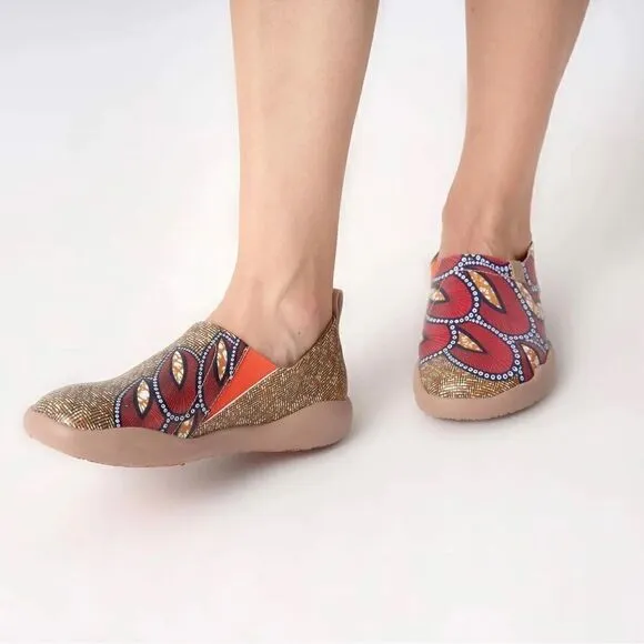 UIN Women's Walking Shoes Microfiber Comfort Loafers (Orchids) New No Box