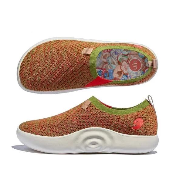 UIN Women's Walking Shoes Slip On Knitted Casual Sneaker (CHRISTMASY TOLEDO X)