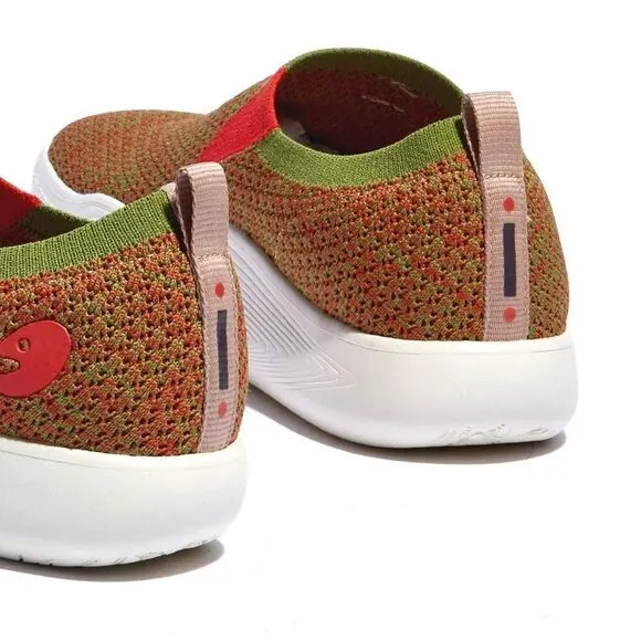 UIN Women's Walking Shoes Slip On Knitted Casual Sneaker (CHRISTMASY TOLEDO X)