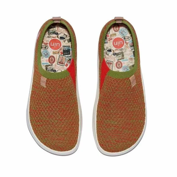 UIN Women's Walking Shoes Slip On Knitted Casual Sneaker (CHRISTMASY TOLEDO X)