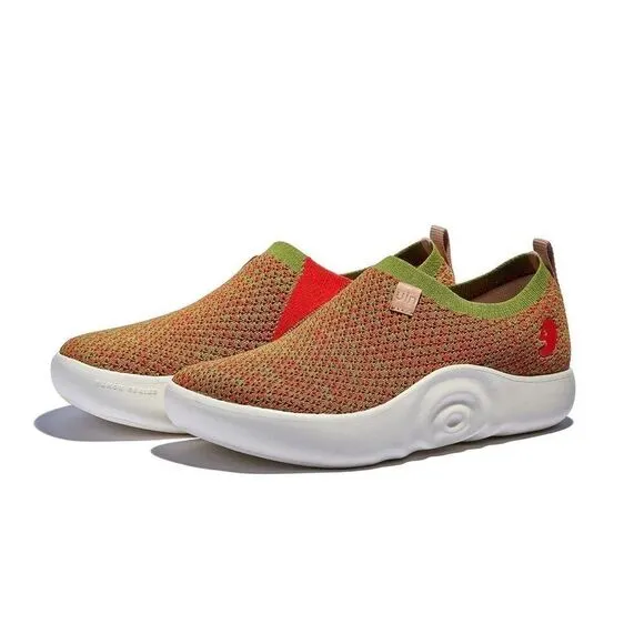 UIN Women's Walking Shoes Slip On Knitted Casual Sneaker (CHRISTMASY TOLEDO X)