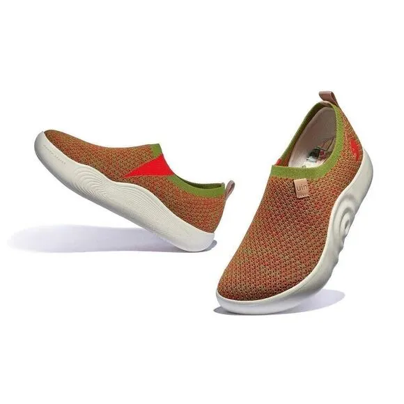 UIN Women's Walking Shoes Slip On Knitted Casual Sneaker (CHRISTMASY TOLEDO X)