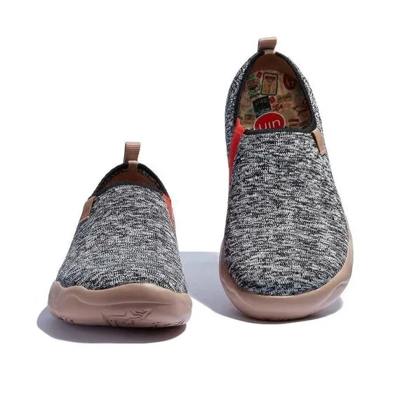 UIN Men's Shoes Slip On Casual Knit  Comfort (Bouncing Black Toledo I )
