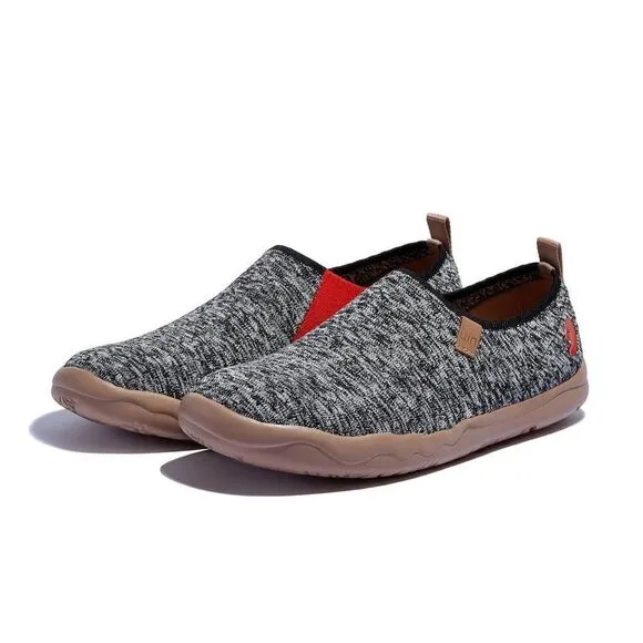 UIN Men's Shoes Slip On Casual Knit  Comfort (Bouncing Black Toledo I )