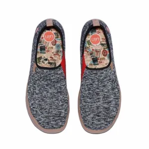 UIN Men's Shoes Slip On Casual Knit  Comfort (Bouncing Black Toledo I )