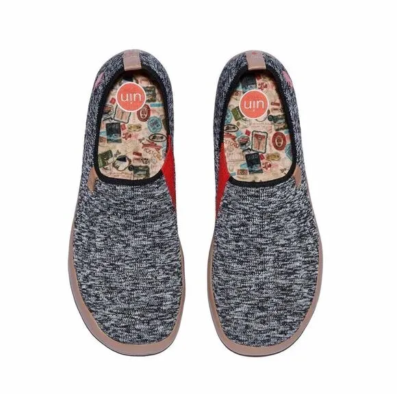 UIN Men's Shoes Slip On Casual Knit  Comfort (Bouncing Black Toledo I )