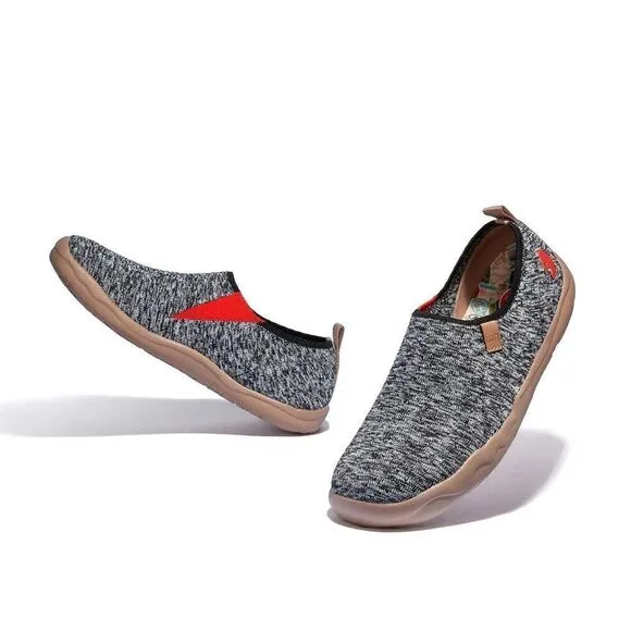 UIN Men's Shoes Slip On Casual Knit  Comfort (Bouncing Black Toledo I )