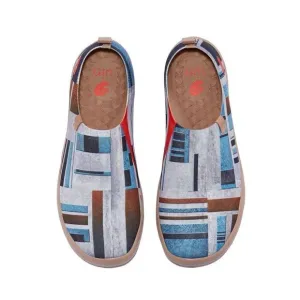 UIN Men's Shoes Slip On Casual Knit Loafers Comfort Sneaker(Retro Lodges Toledo)