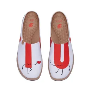 UIN Men's Slipper Comfort Mules Walking Casual Travel Shoes (Will You Say Yes 2)