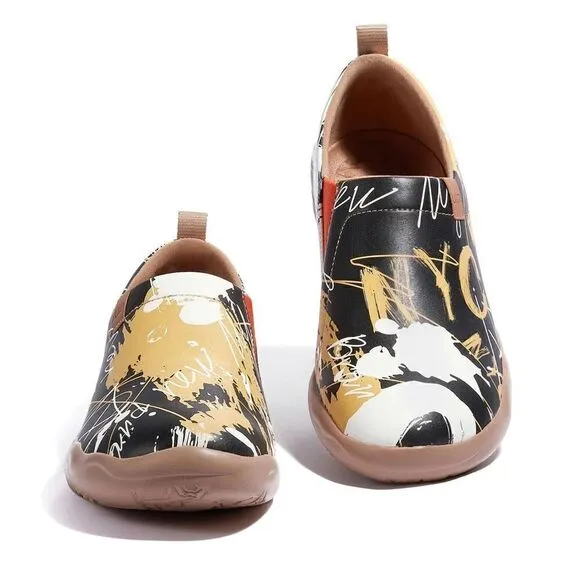 UIN Men's Travel Walking Shoes Slip On Casual Sneaker Toledo Ⅱ (Graffiti NYC)