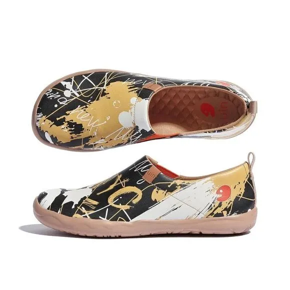 UIN Men's Travel Walking Shoes Slip On Casual Sneaker Toledo Ⅱ (Graffiti NYC)