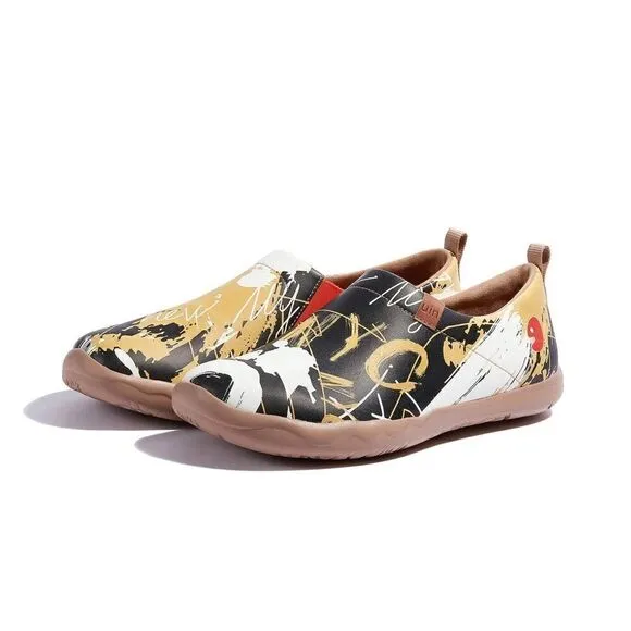 UIN Men's Travel Walking Shoes Slip On Casual Sneaker Toledo Ⅱ (Graffiti NYC)