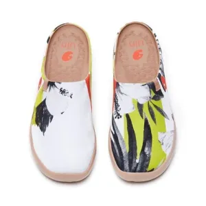 UIN Men's Slipper Mules Walking Casual Travel Shoes (Hibiscus in Full Bloom )