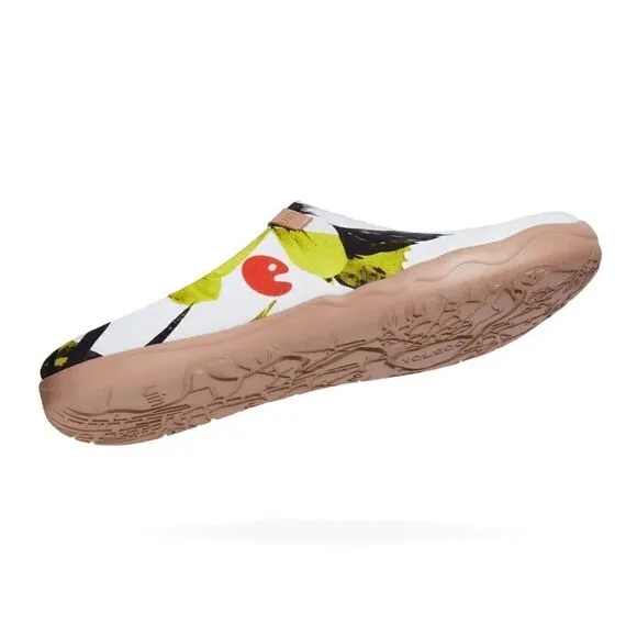 UIN Men's Slipper Mules Walking Casual Travel Shoes (Hibiscus in Full Bloom )