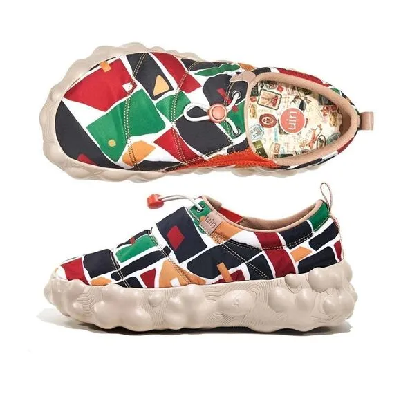 UIN Women's Camping Shoes Wide Toe Chunky Sneaker (Toledo 6- Vibrant Fields)