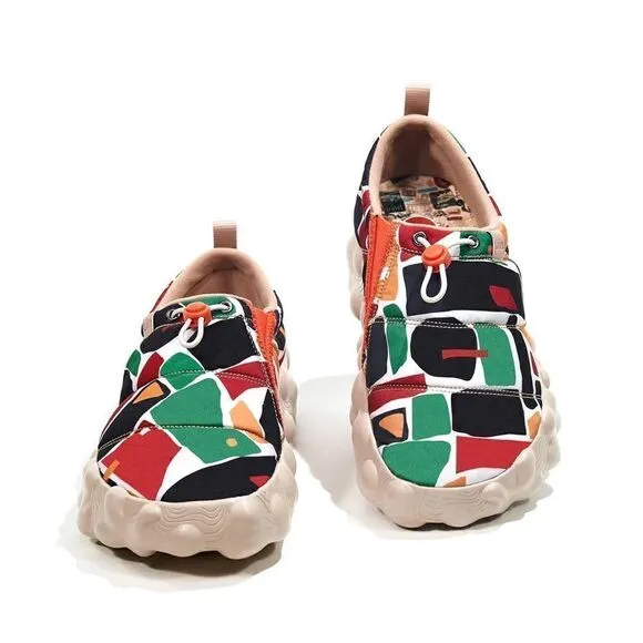 UIN Women's Camping Shoes Wide Toe Chunky Sneaker (Toledo 6- Vibrant Fields)