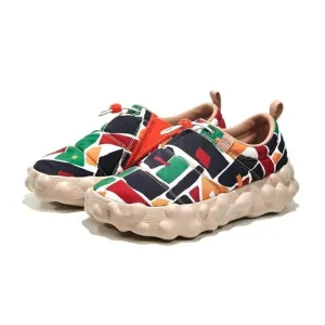 UIN Women's Camping Shoes Wide Toe Chunky Sneaker (Toledo 6- Vibrant Fields)
