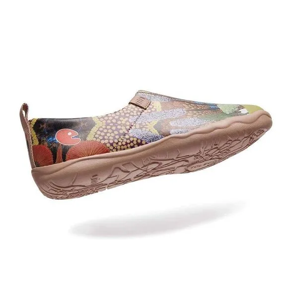UIN Women's Walking Shoes Slip On Microfiber Casual Comfort Loafers (Sea Life)