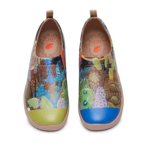 UIN Women's Walking Shoes Slip On Microfiber Casual Comfort Loafers (Sea Life)