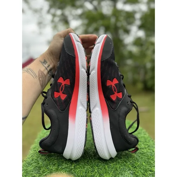 Under Armour 3026175 Mens Charged Assert 10 Running Shoes Black/Red Size 12.5
