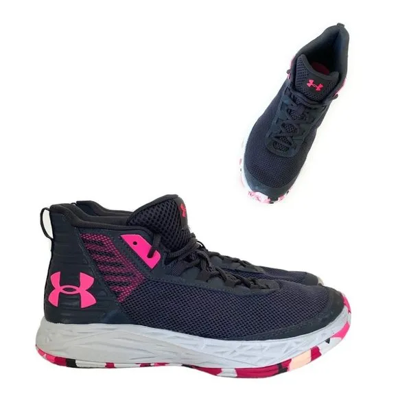 Under‎ Armour Boys Size 7 Y Jet 2018 3021184-100 Gray Basketball Shoes Sneakers