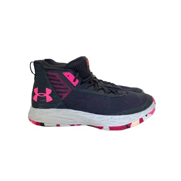 Under‎ Armour Boys Size 7 Y Jet 2018 3021184-100 Gray Basketball Shoes Sneakers