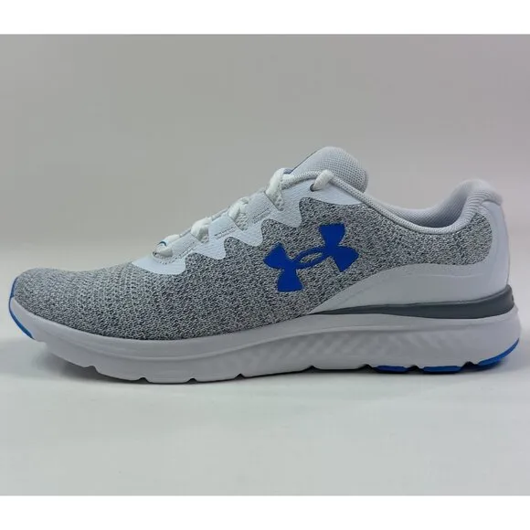 Under Armour Charged Impulse 3 Mens Knit Blue White Running Shoes 3026682-107