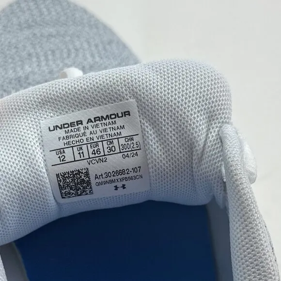 Under Armour Charged Impulse 3 Mens Knit Blue White Running Shoes 3026682-107