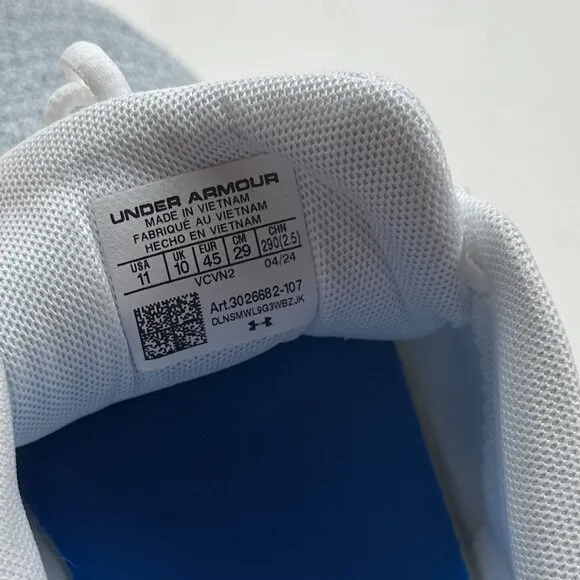 Under Armour Charged Impulse 3 Mens Knit Blue White Running Shoes 3026682-107