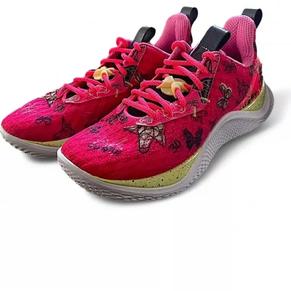 UNDER ARMOUR Curry Flow 10 Unicorn &amp; Butterfly Girl Dad Basketball Shoes 5Y RARE