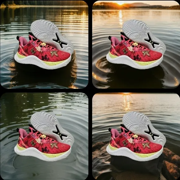 UNDER ARMOUR Curry Flow 10 Unicorn &amp; Butterfly Girl Dad Basketball Shoes 5Y RARE