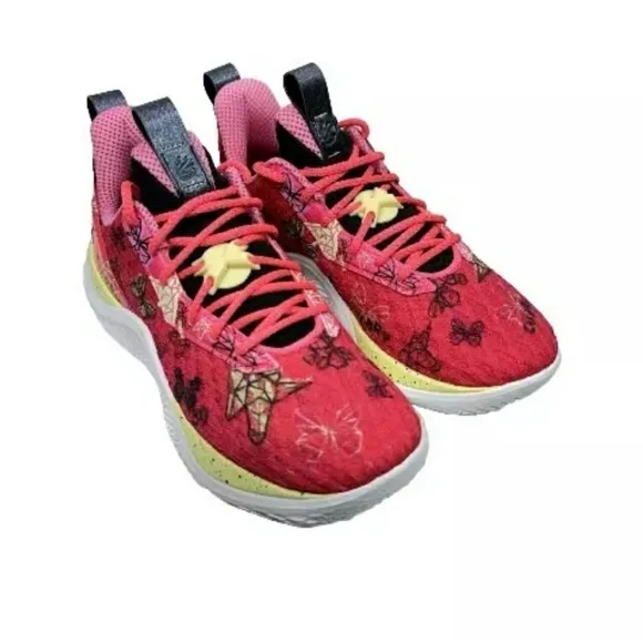 UNDER ARMOUR Curry Flow 10 Unicorn &amp; Butterfly Girl Dad Basketball Shoes 5Y RARE