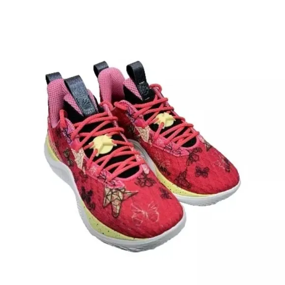 UNDER ARMOUR Curry Flow 10 Unicorn &amp; Butterfly Girl Dad Basketball Shoes 5Y RARE