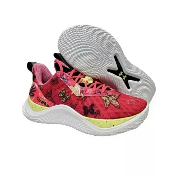 UNDER ARMOUR Curry Flow 10 Unicorn &amp; Butterfly Girl Dad Basketball Shoes 5Y RARE