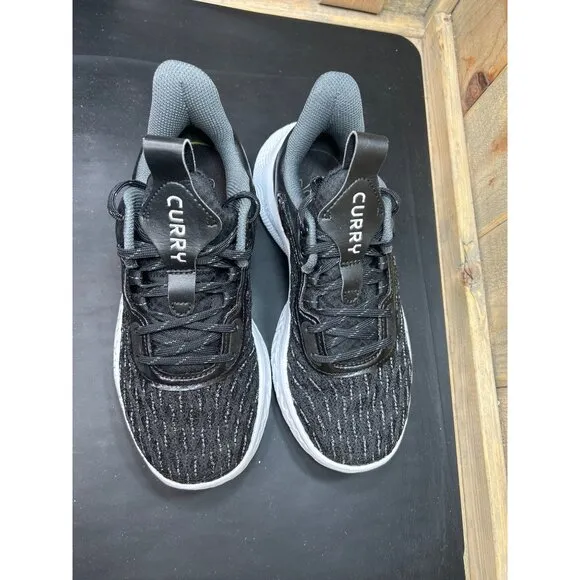 Under Armour Curry Flow 9 Basketball Shoes Black &amp; White Mens 6 Womens 7.5