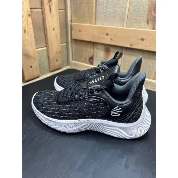 Under Armour Curry Flow 9 Basketball Shoes Black &amp; White Mens 6 Womens 7.5