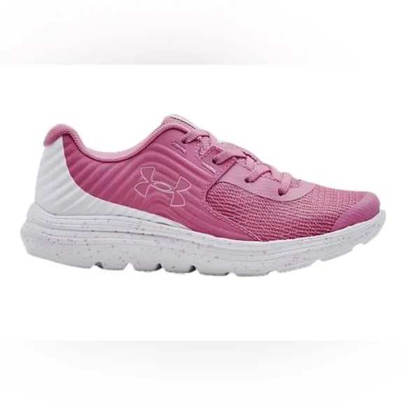 Under Armour Kid's Grade School Outhustle Shoes, White/Pink size youth 5.5