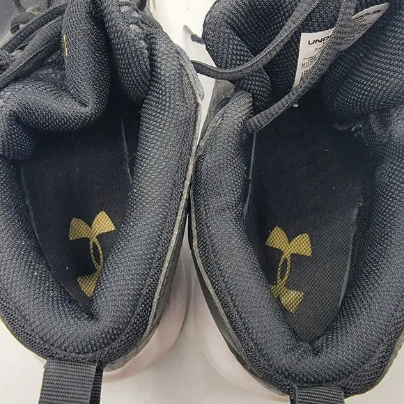 Under Armour Lockdown 5 Mens 11 Black Leather Basketball Shoes 3023949-003