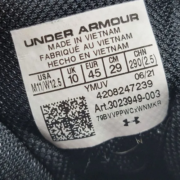 Under Armour Lockdown 5 Mens 11 Black Leather Basketball Shoes 3023949-003
