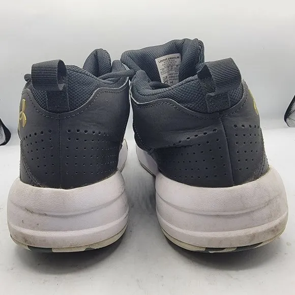 Under Armour Lockdown 5 Mens 11 Black Leather Basketball Shoes 3023949-003