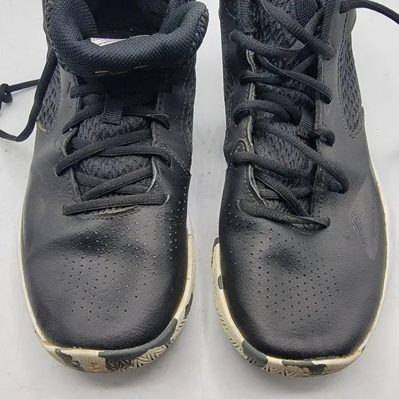 Under Armour Lockdown 5 Mens 11 Black Leather Basketball Shoes 3023949-003