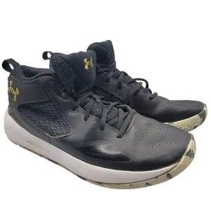Under Armour Lockdown 5 Mens 11 Black Leather Basketball Shoes 3023949-003