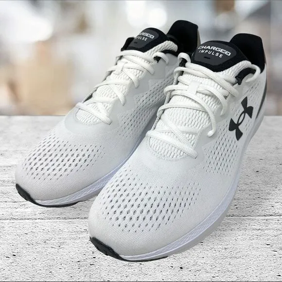 Under Armour Men's Size 13 Charged Impulse 2 Running White/Brown 3024136-100‎