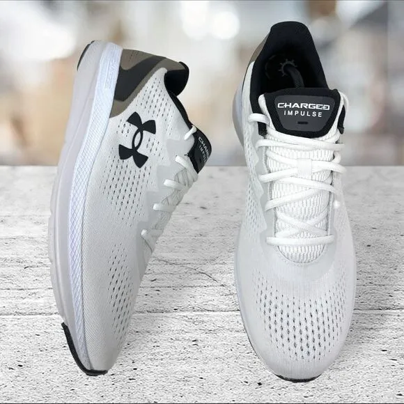 Under Armour Men's Size 13 Charged Impulse 2 Running White/Brown 3024136-100‎